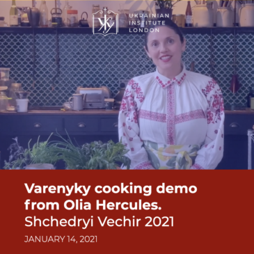 Varenyky cooking demo from Olia Hercules. Shchedryi Vechir at the Ukrainian Institute London